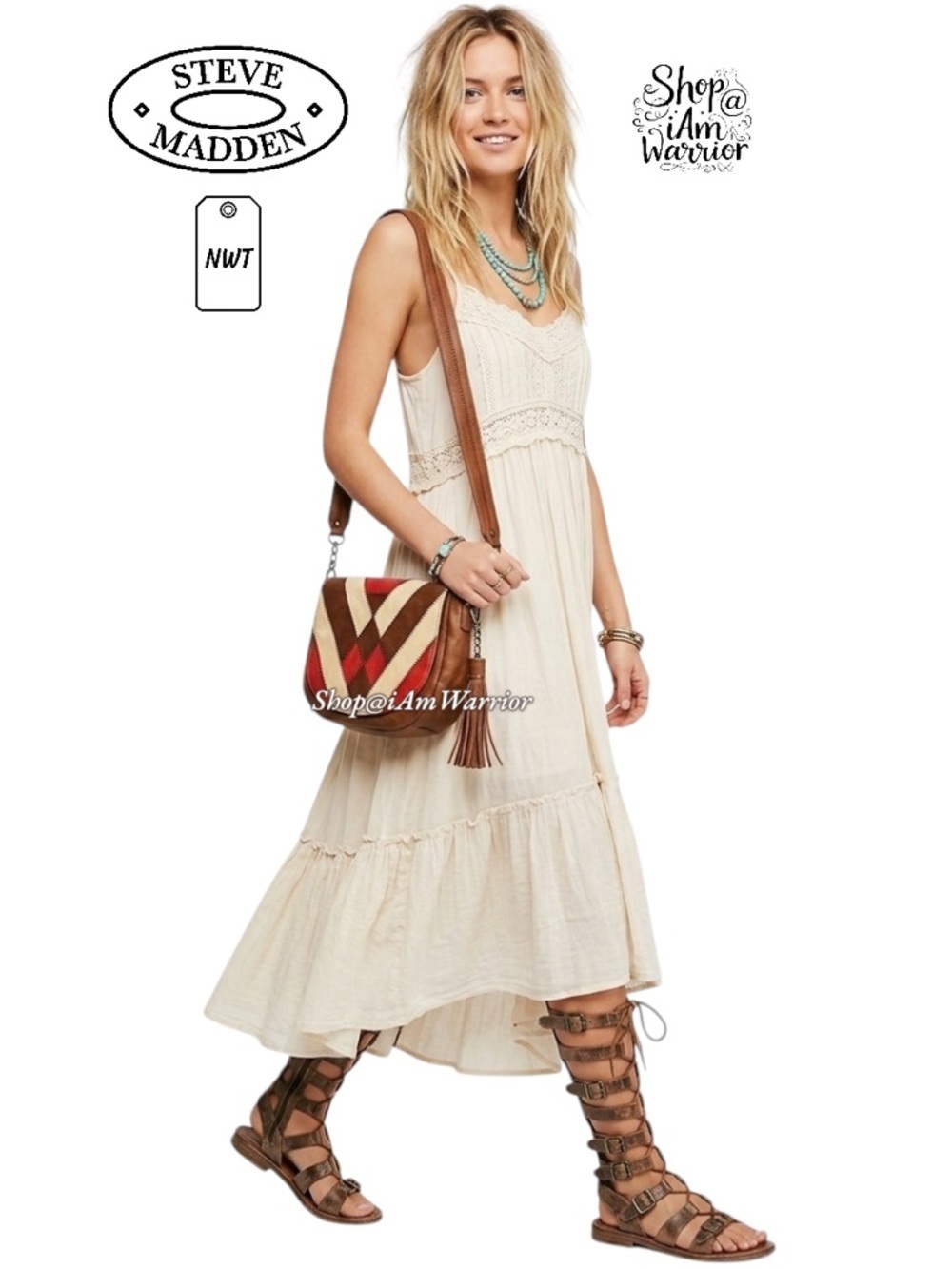 Steven Madden NWT chevron boho leather crossbody purse *shop@iamwarrior